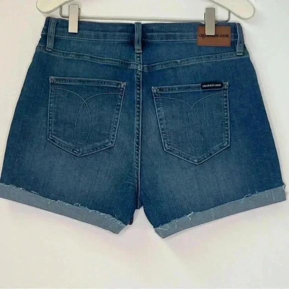 Calvin Klein Repreve‎ High Rise cuffed Denim shorts Sz 27 - Picture 4 of 12